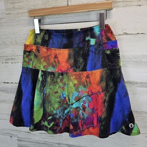 DonaJo Multicolored Abstract Tennis Pickleball Sporty Skorts Skirt Size Large - Picture 3 of 13